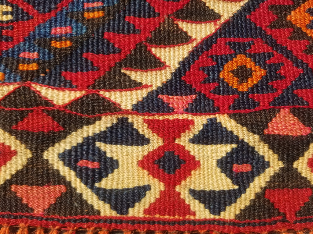 Antique Traditional Handmade Turkish Anatolian Wool Multicolor Kilim 216x160cm