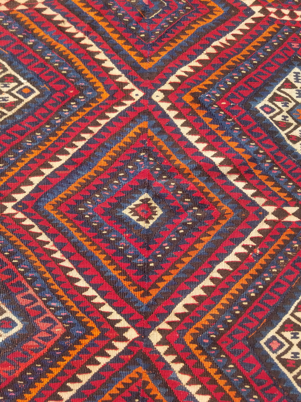 Antique Traditional Handmade Turkish Anatolian Wool Multicolor Kilim 216x160cm