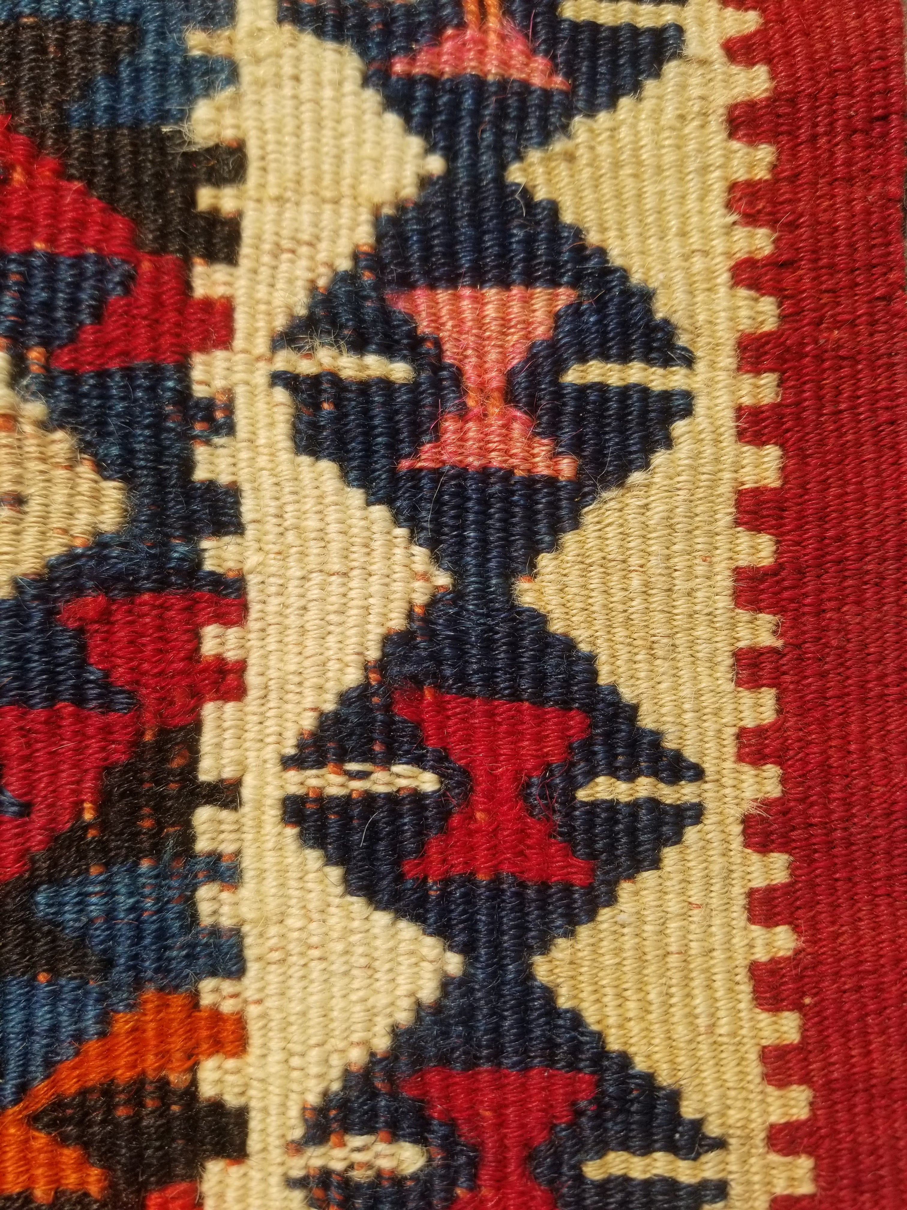 Antique Traditional Handmade Turkish Anatolian Wool Multicolor Kilim 216x160cm