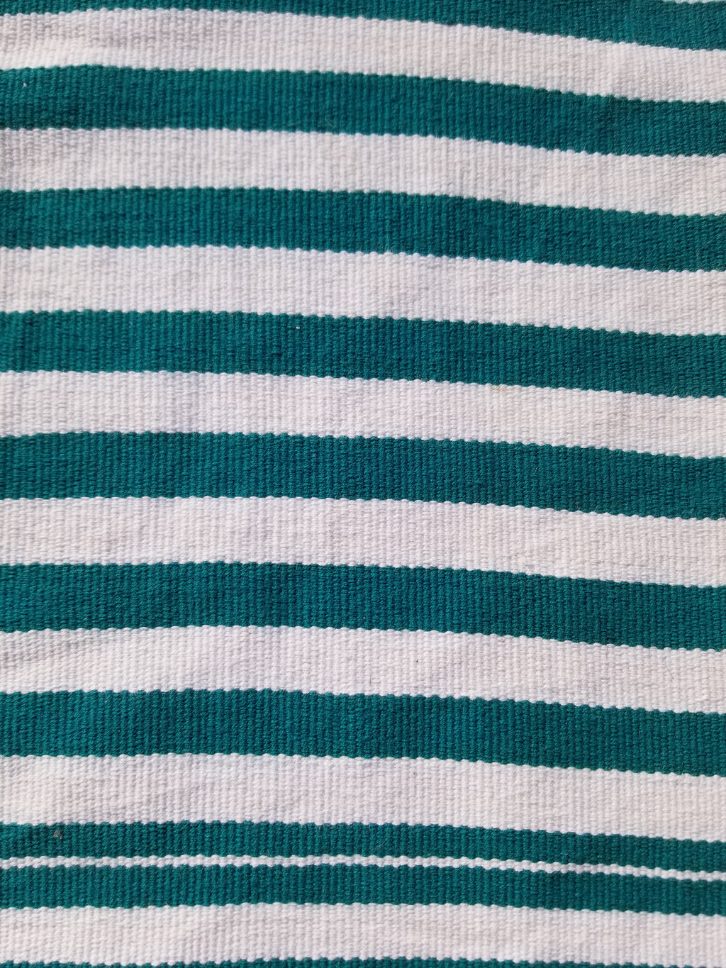 Vintage Traditional Handmade Striped Oriental Wool Green & White Kilim 222x132cm