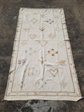 Vintage Traditional Handmade Moroccan Sabra Silk Kilim 225x120cm