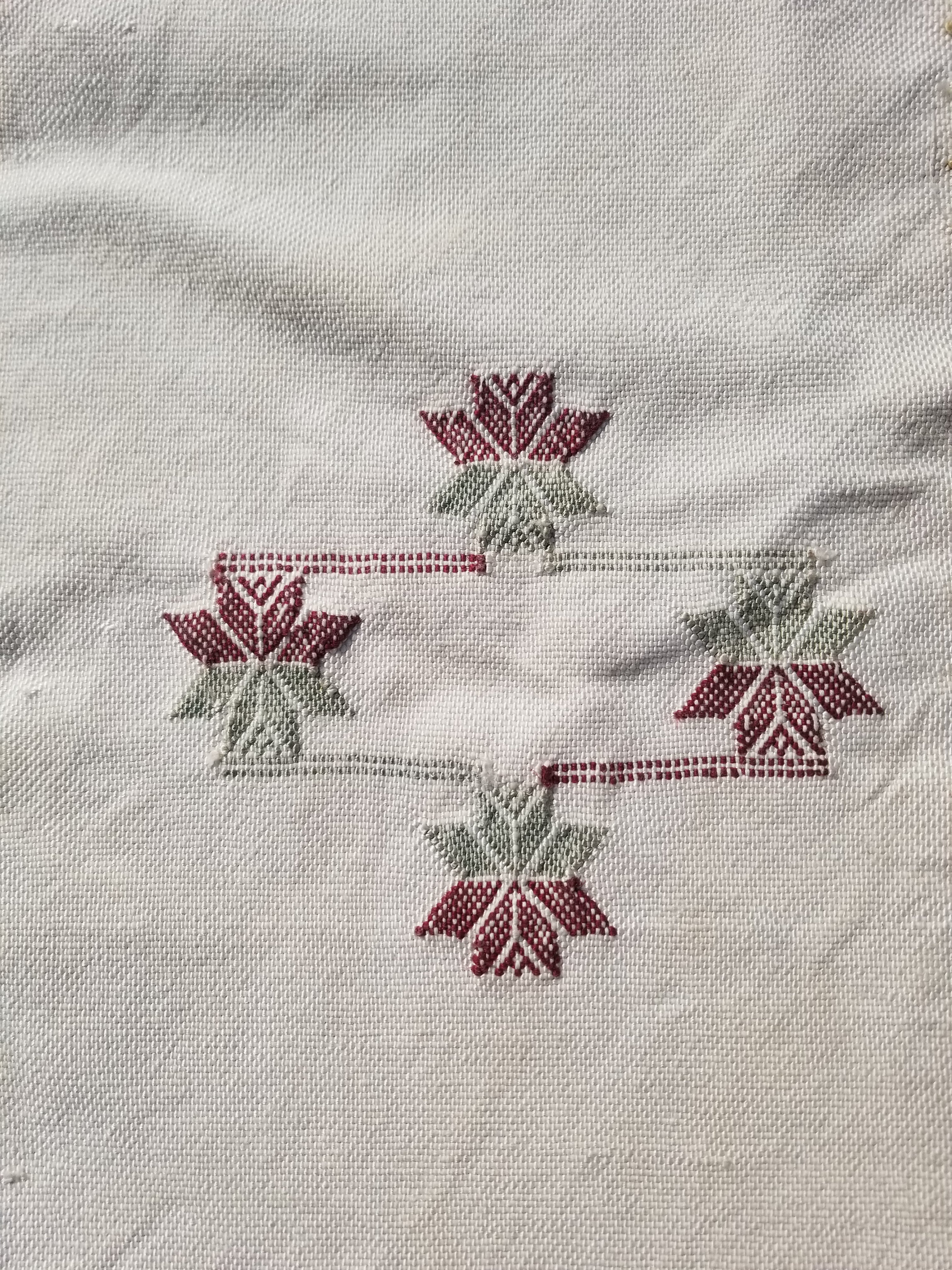 Vintage Traditional Handmade Moroccan Sabra Silk Kilim 225x120cm