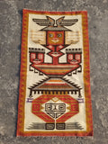 Vintage Traditional Handmade Ecuadorian Aztec Wool Tapestry 111x61cms