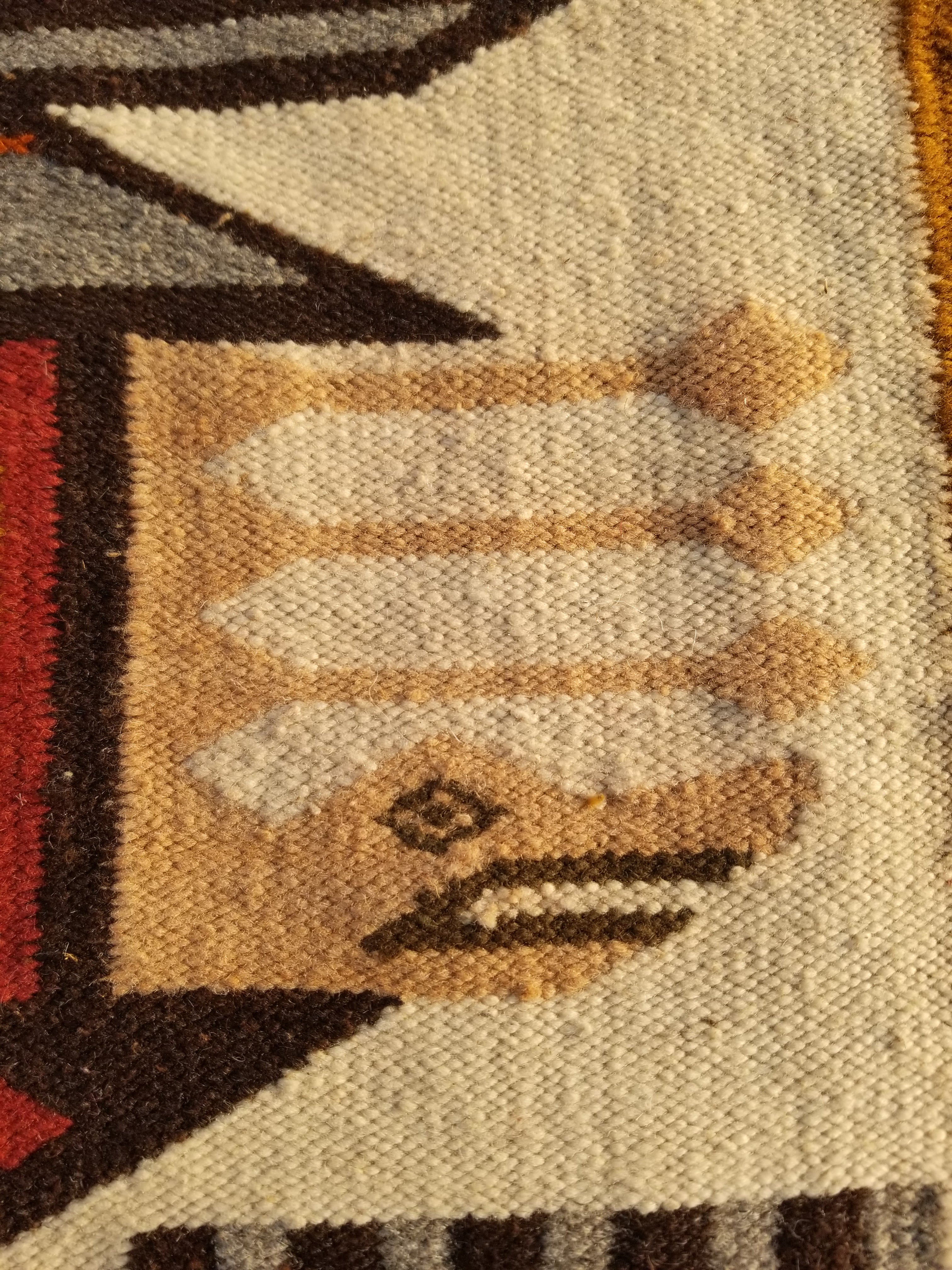 Vintage Traditional Handmade Ecuadorian Aztec Wool Tapestry 111x61cms