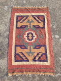 Vintage Traditional Handmade Mexican Zapotec style Wool Kilim Rug 136x84cms