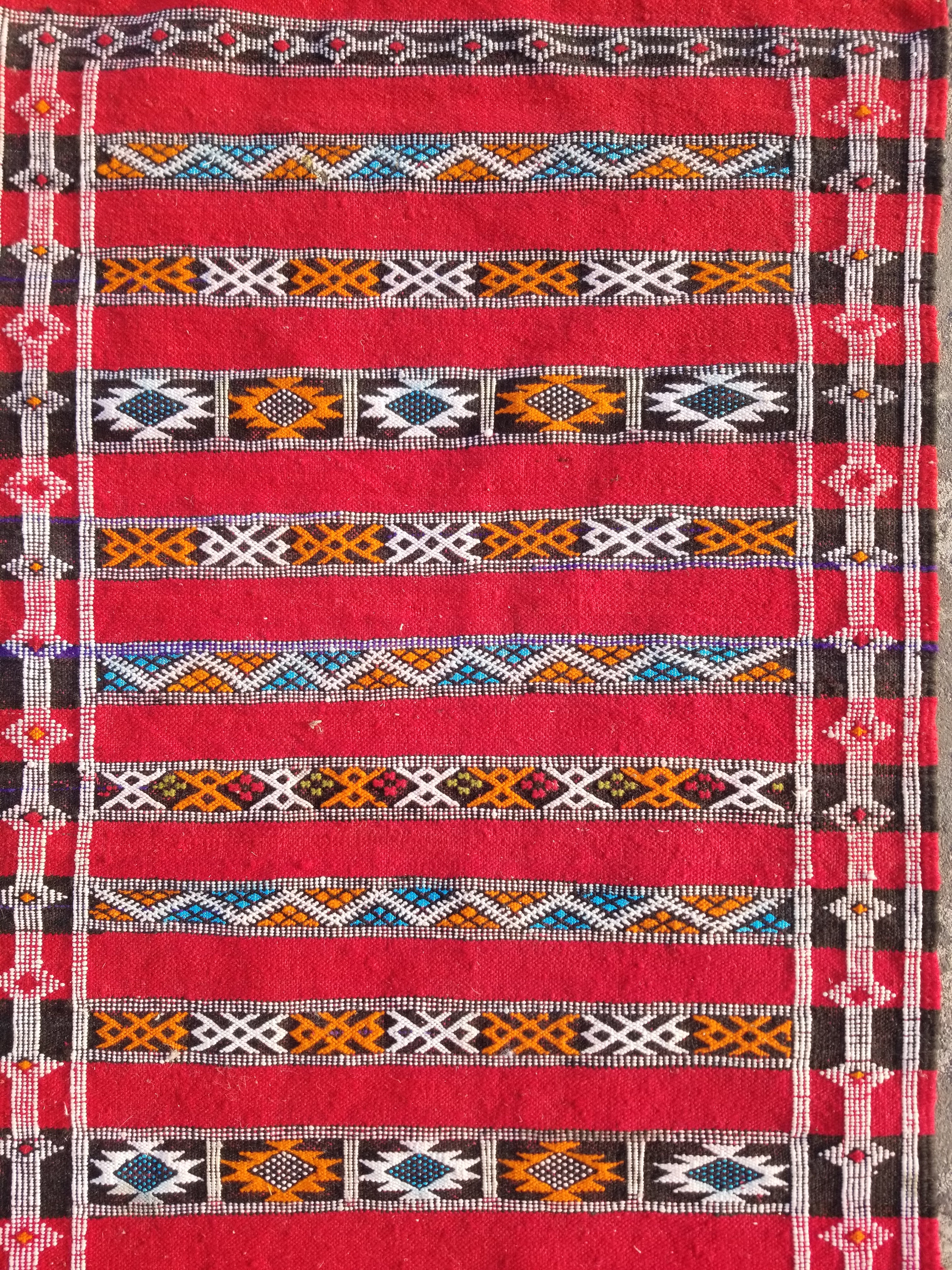 Vintage Traditional Handmade Moroccan Berber Wool Kilim Rug 143x75cms