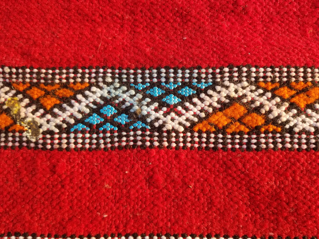 Vintage Traditional Handmade Moroccan Berber Wool Kilim Rug 143x75cms