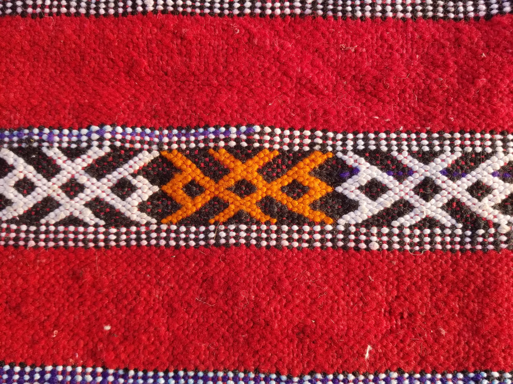 Vintage Traditional Handmade Moroccan Berber Wool Kilim Rug 143x75cms