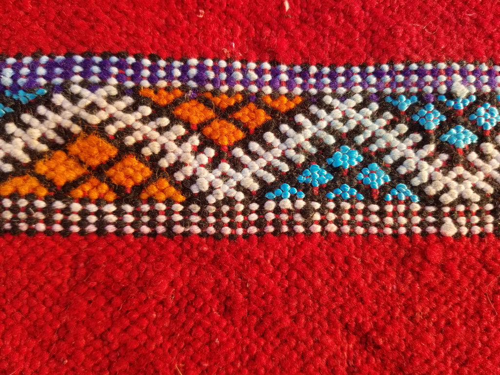 Vintage Traditional Handmade Moroccan Berber Wool Kilim Rug 143x75cms
