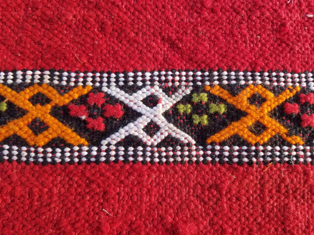 Vintage Traditional Handmade Moroccan Berber Wool Kilim Rug 143x75cms