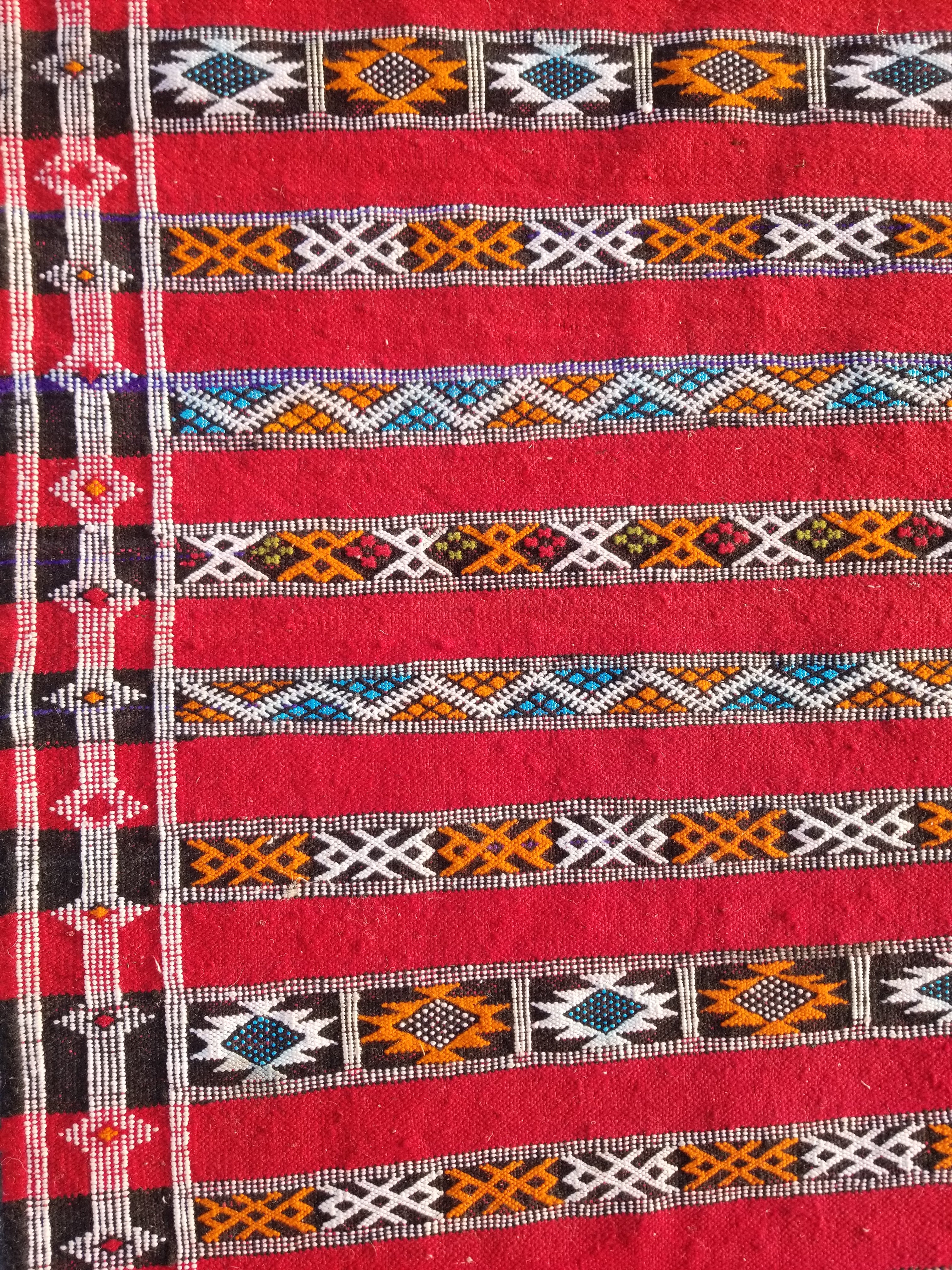 Vintage Traditional Handmade Moroccan Berber Wool Kilim Rug 143x75cms