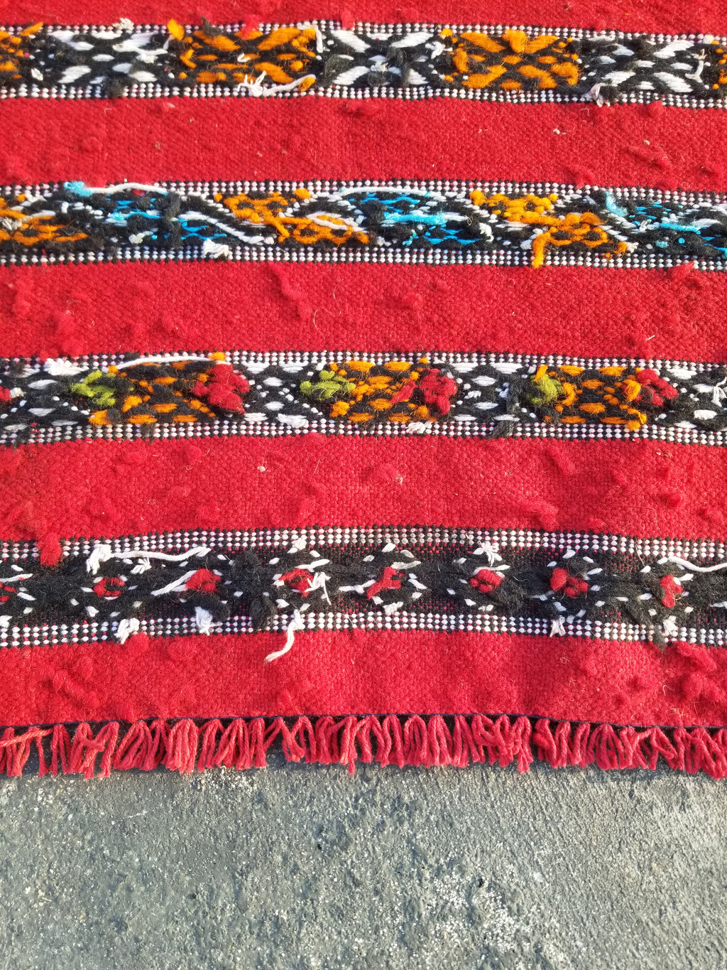 Vintage Traditional Handmade Moroccan Berber Wool Kilim Rug 143x75cms
