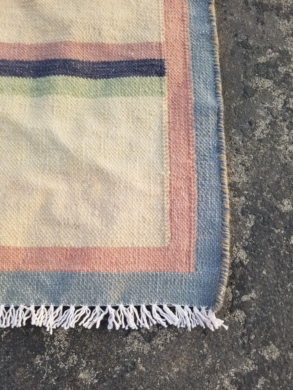 Vintage Traditional Handmade Scandinavian Flatweave Wool Kilim Rug 124x64cm