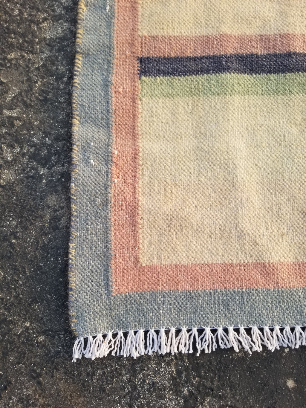 Vintage Traditional Handmade Scandinavian Flatweave Wool Kilim Rug 124x64cm