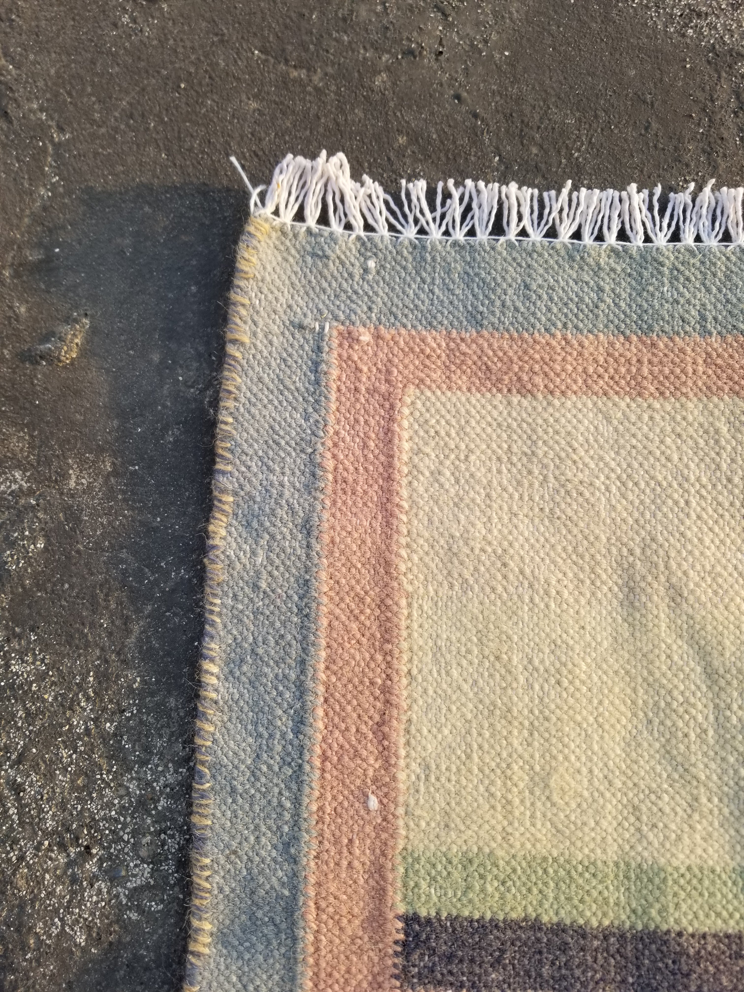 Vintage Traditional Handmade Scandinavian Flatweave Wool Kilim Rug 124x64cm