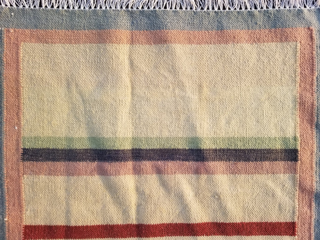 Vintage Traditional Handmade Scandinavian Flatweave Wool Kilim Rug 124x64cm