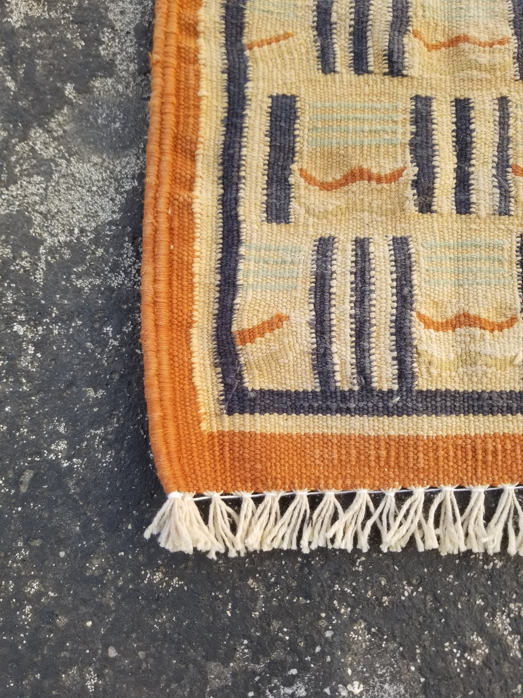 Vintage Traditional Handmade Scandinavian Wool Small Kilim Rug 62x55cms