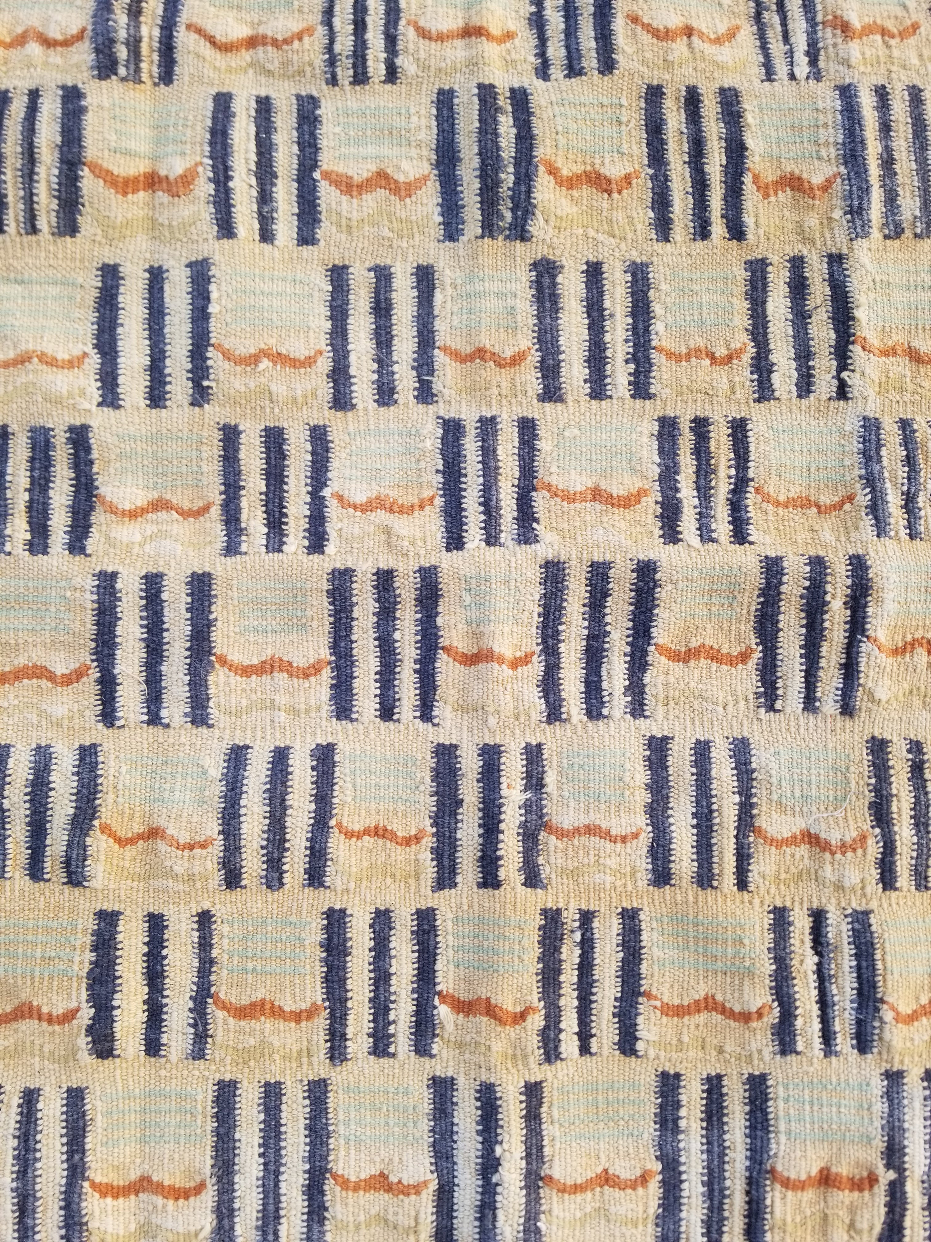Vintage Traditional Handmade Scandinavian Wool Small Kilim Rug 62x55cms