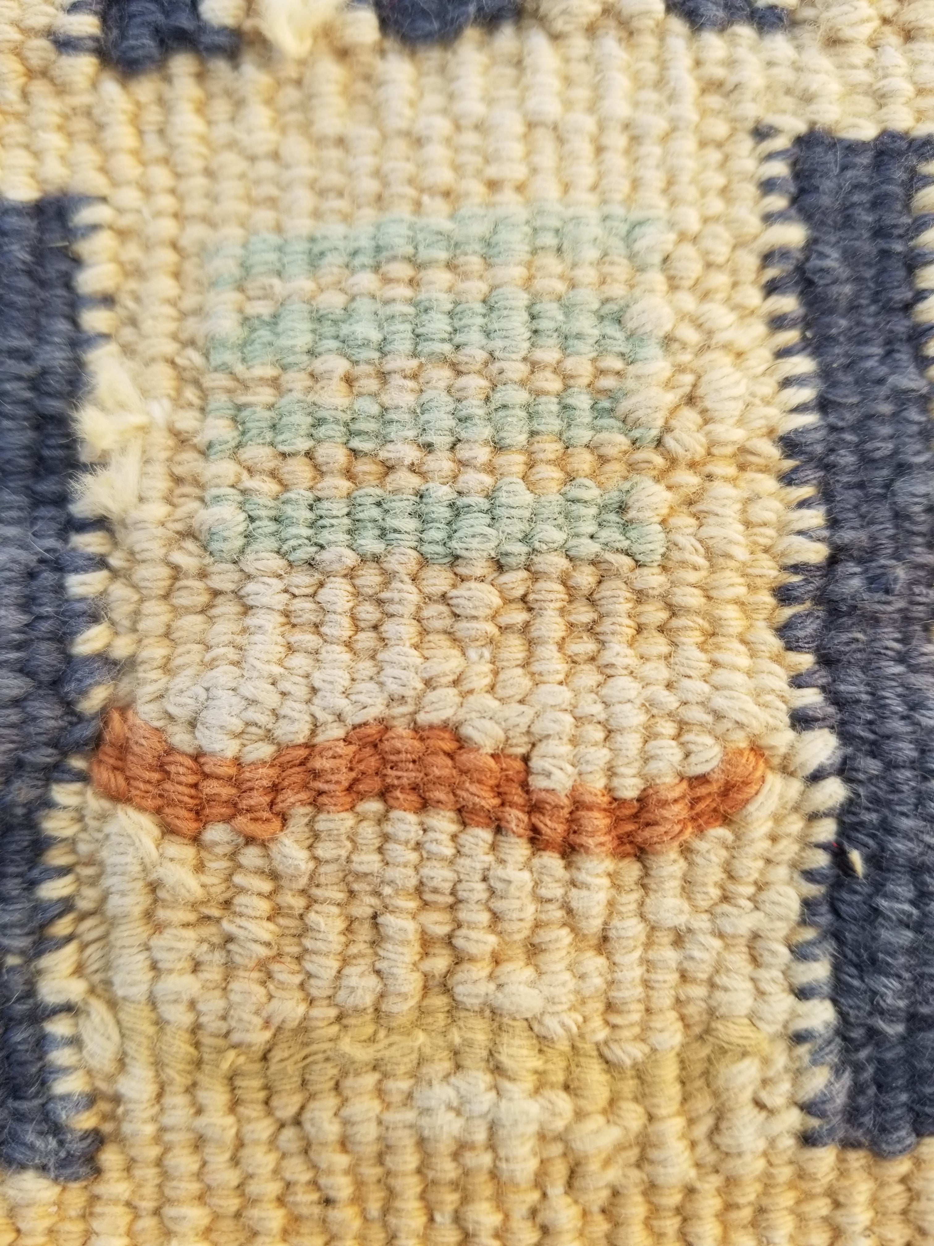 Vintage Traditional Handmade Scandinavian Wool Small Kilim Rug 62x55cms