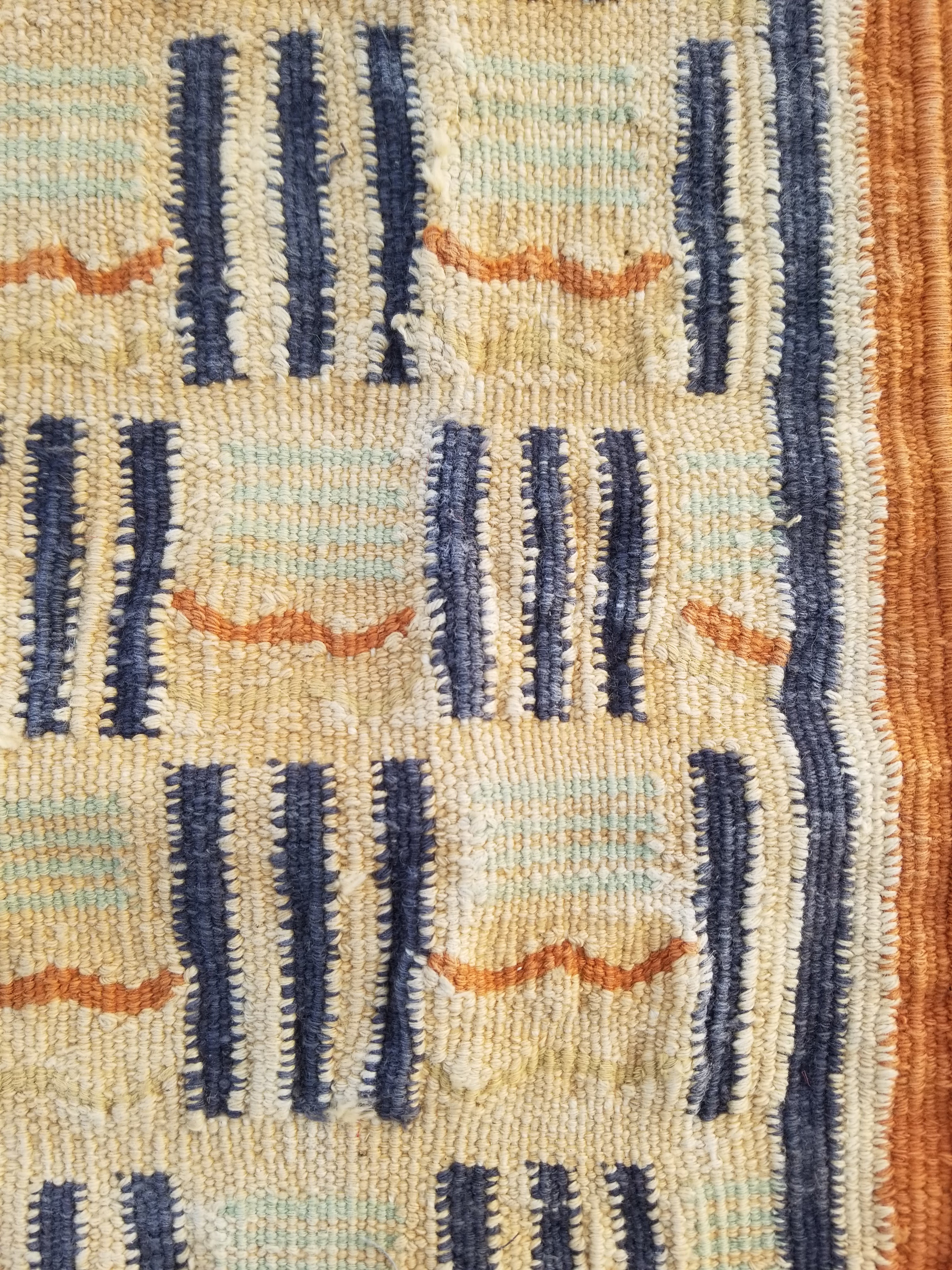Vintage Traditional Handmade Scandinavian Wool Small Kilim Rug 62x55cms