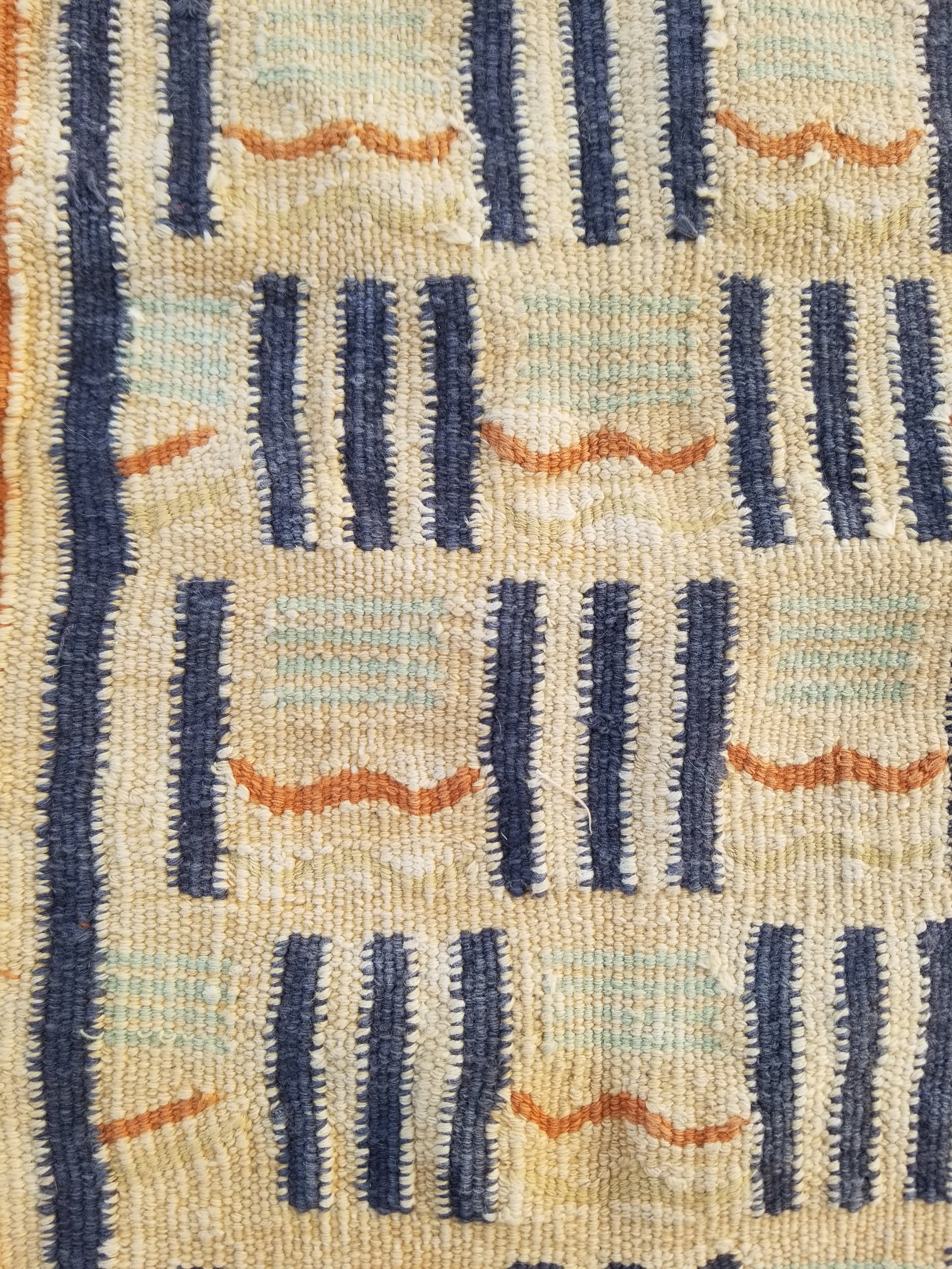 Vintage Traditional Handmade Scandinavian Wool Small Kilim Rug 62x55cms