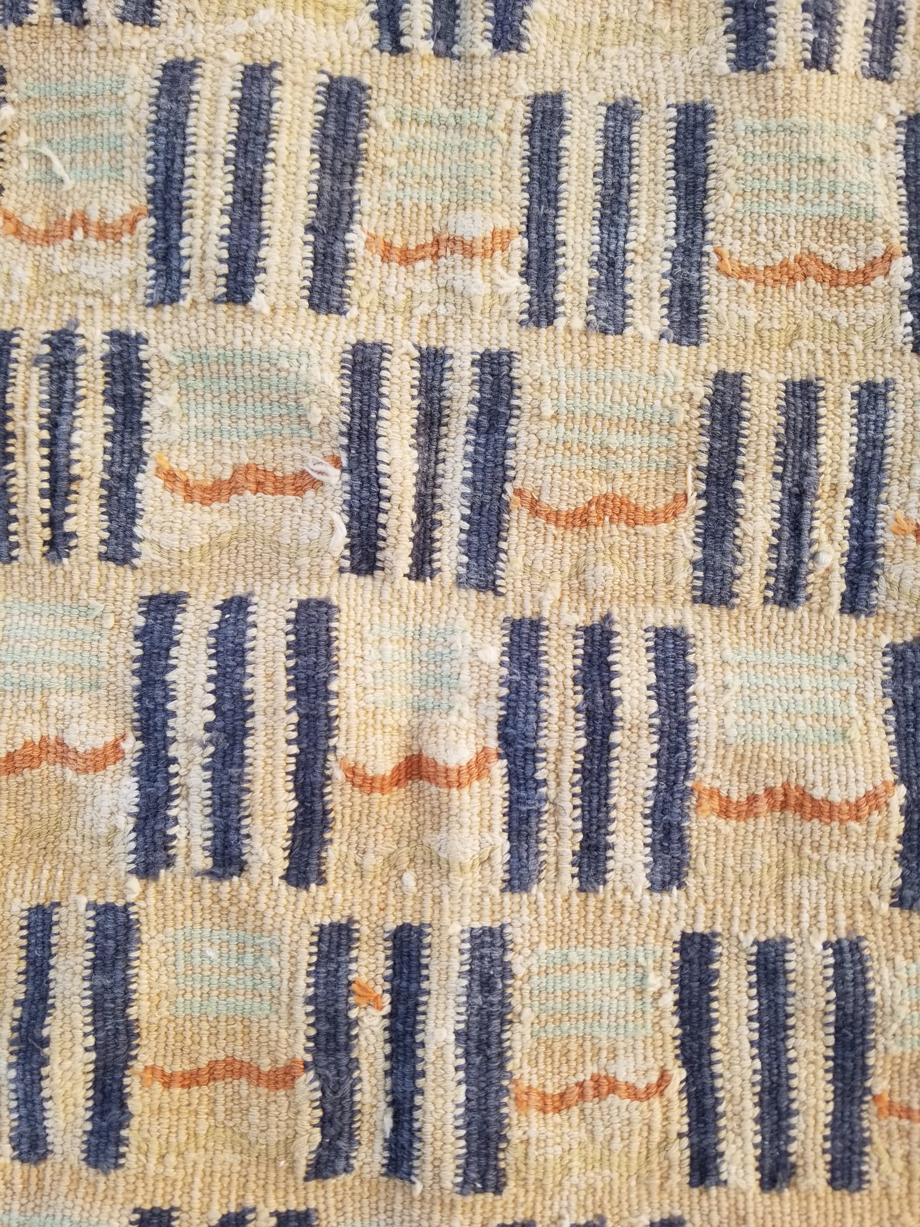 Vintage Traditional Handmade Scandinavian Wool Small Kilim Rug 62x55cms