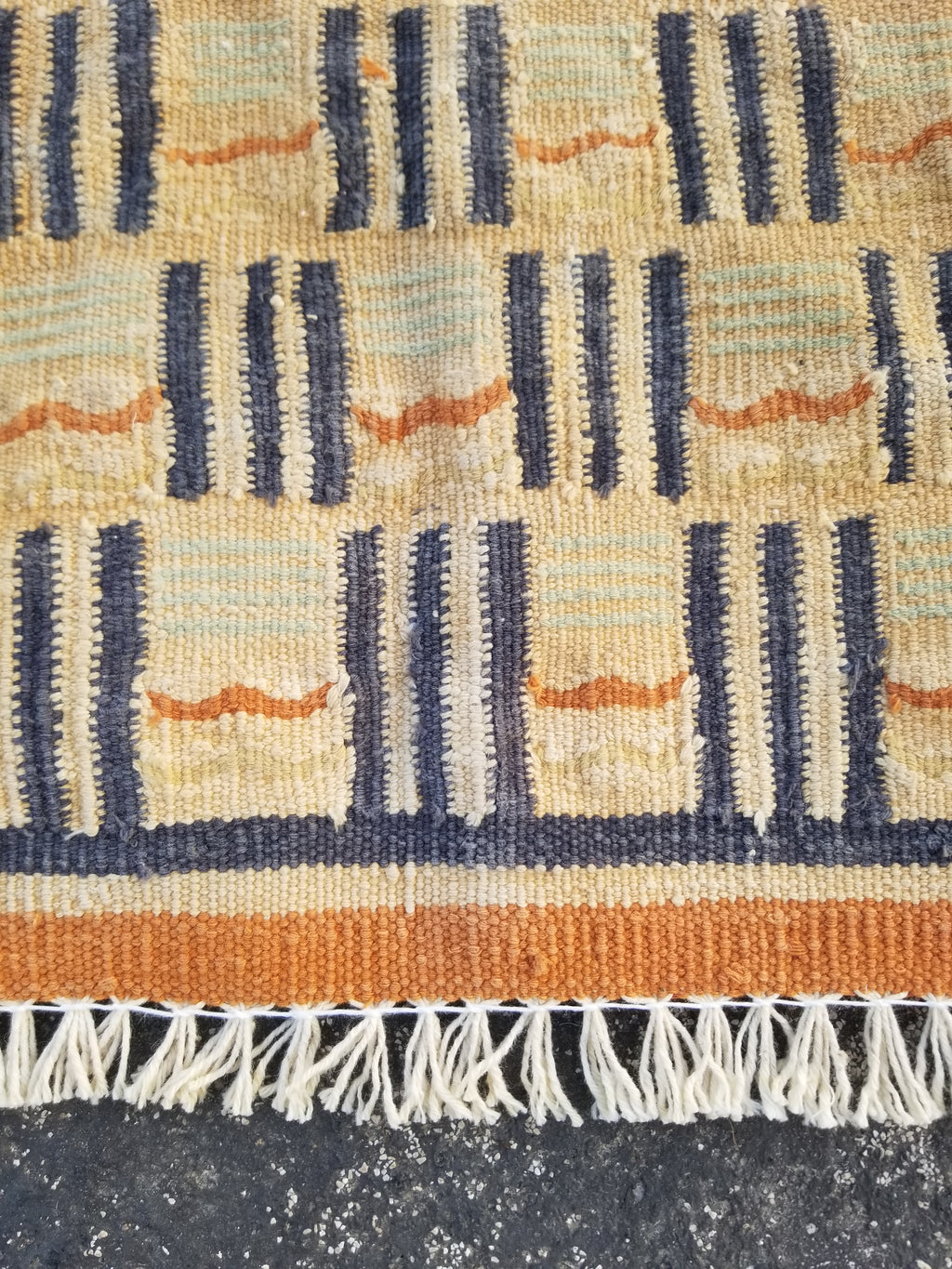 Vintage Traditional Handmade Scandinavian Wool Small Kilim Rug 62x55cms