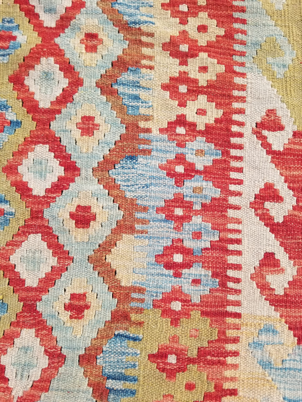 Vintage Traditional Handmade Turkish Flatweave Wool Small Kilim Rug 104x89cms