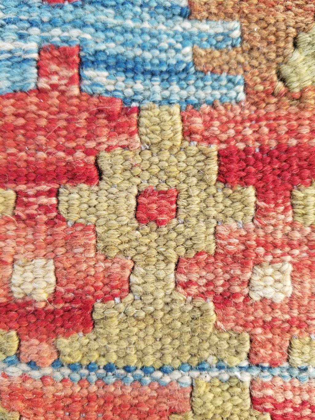 Vintage Traditional Handmade Turkish Flatweave Wool Small Kilim Rug 104x89cms