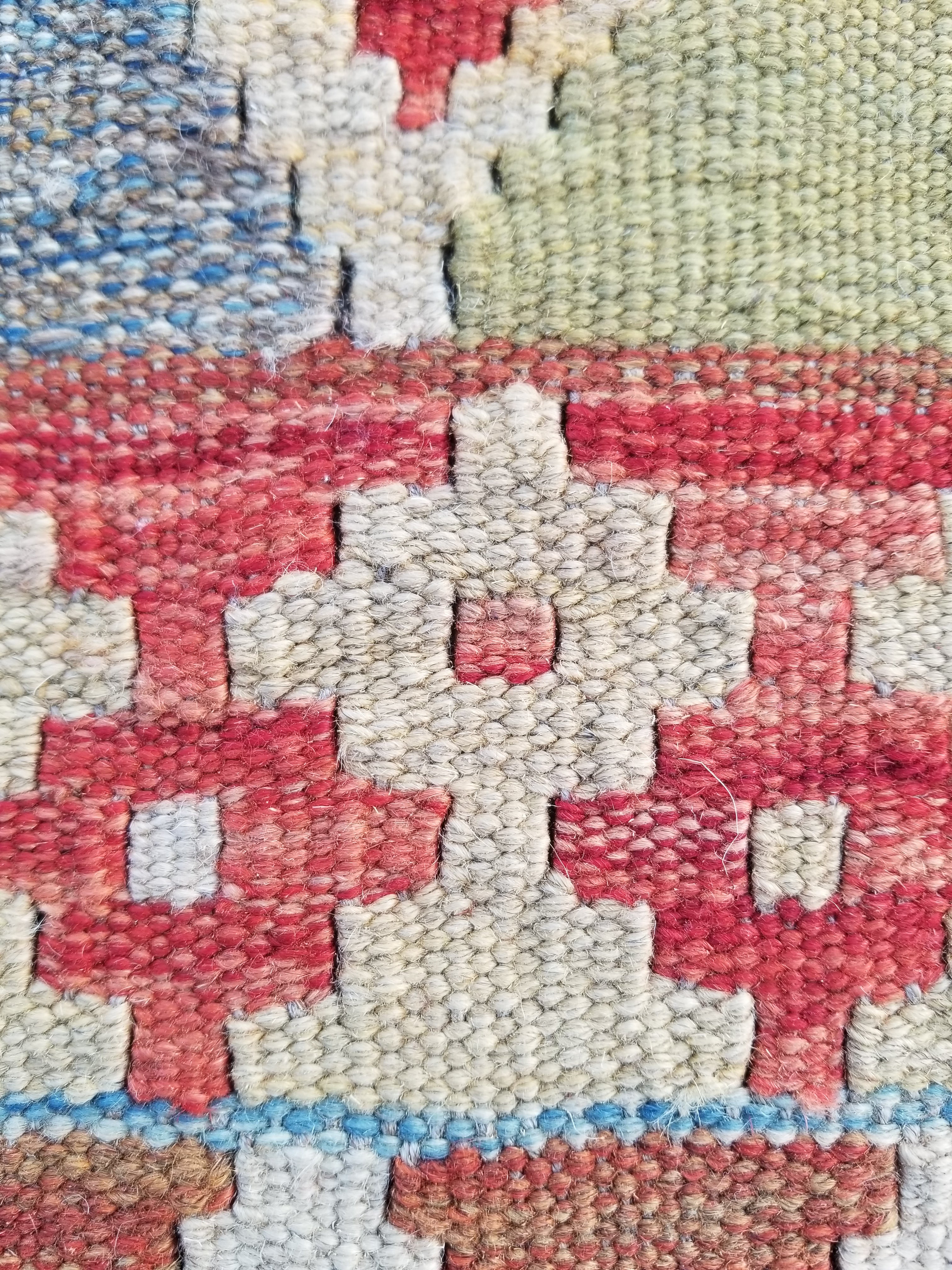 Vintage Traditional Handmade Turkish Flatweave Wool Small Kilim Rug 104x89cms