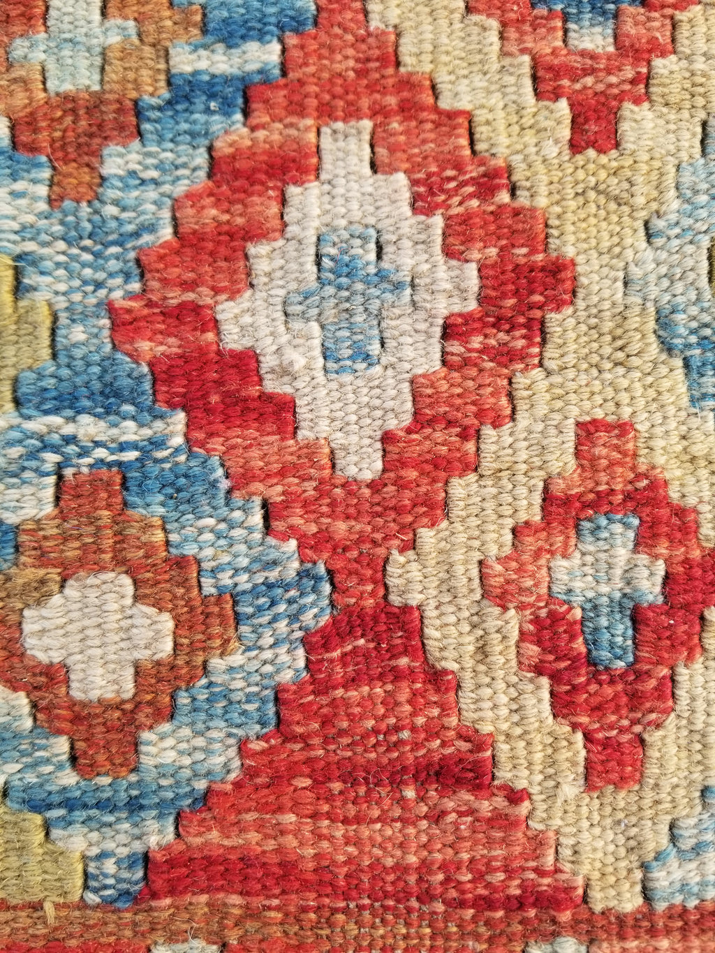Vintage Traditional Handmade Turkish Flatweave Wool Small Kilim Rug 104x89cms