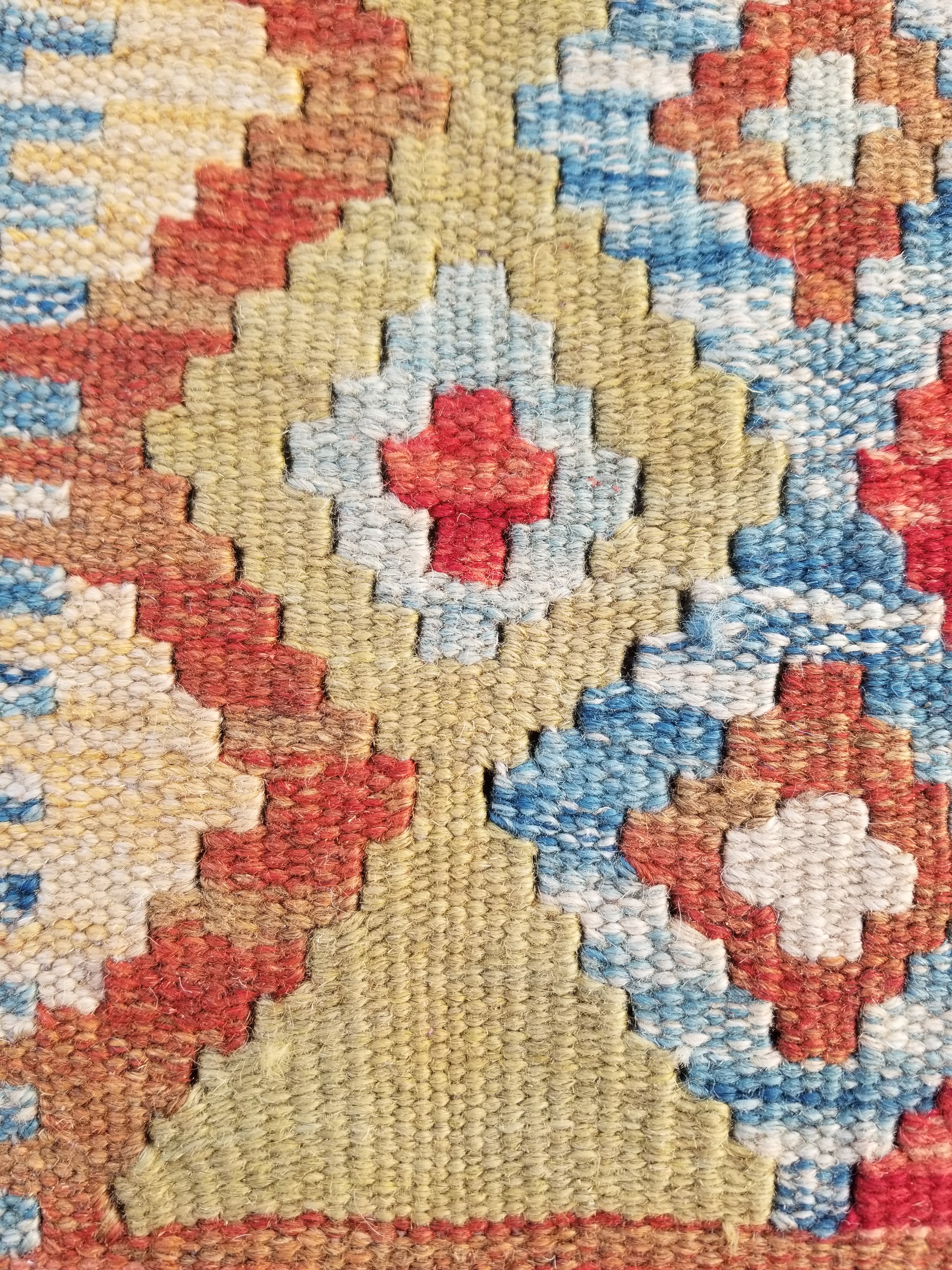 Vintage Traditional Handmade Turkish Flatweave Wool Small Kilim Rug 104x89cms