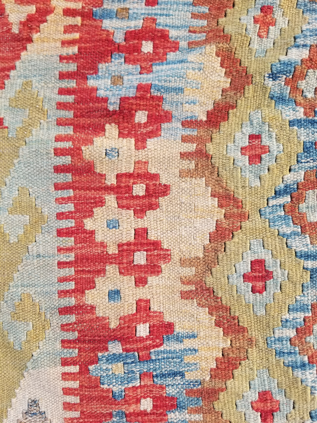 Vintage Traditional Handmade Turkish Flatweave Wool Small Kilim Rug 104x89cms
