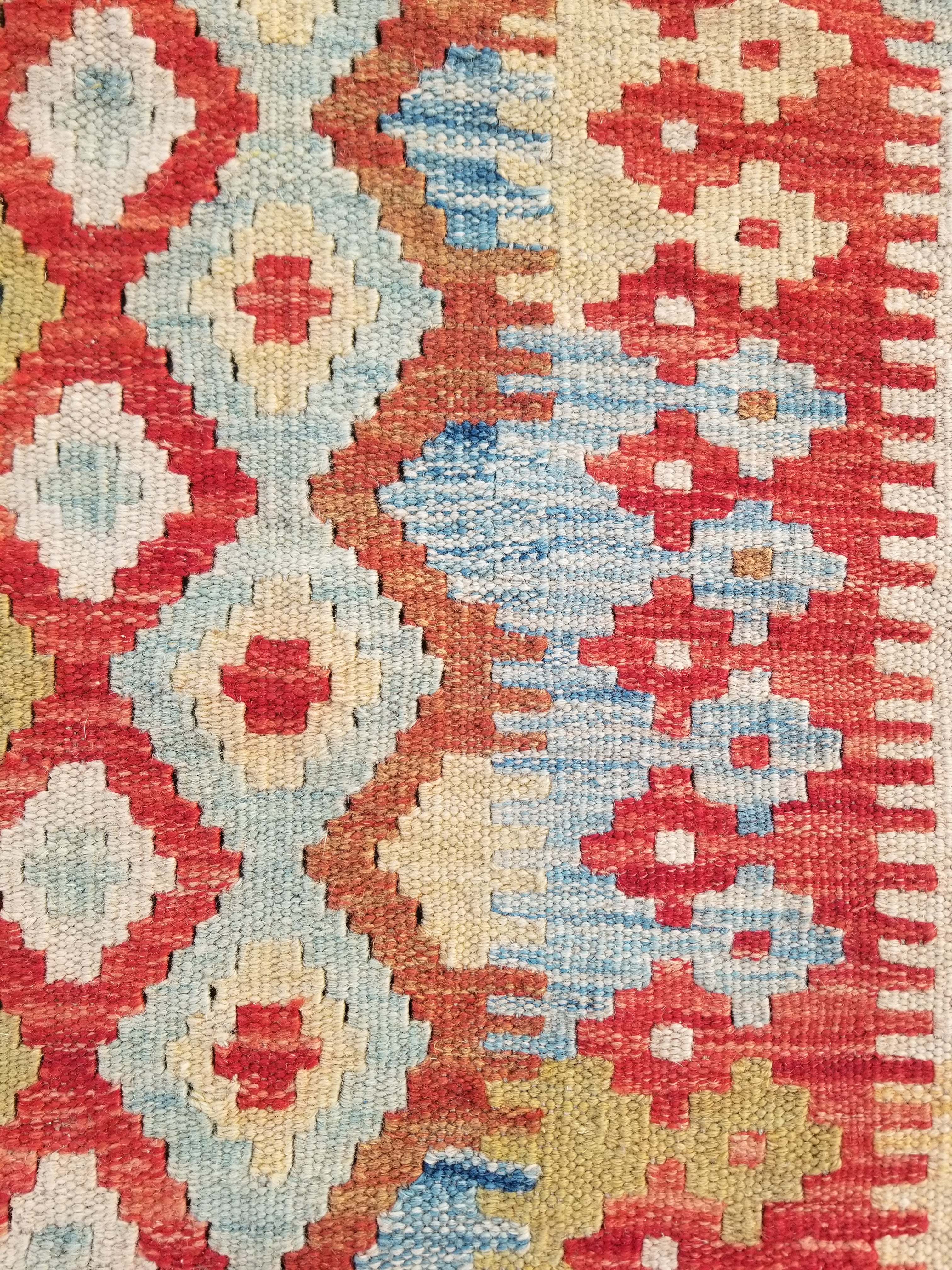 Vintage Traditional Handmade Turkish Flatweave Wool Small Kilim Rug 104x89cms