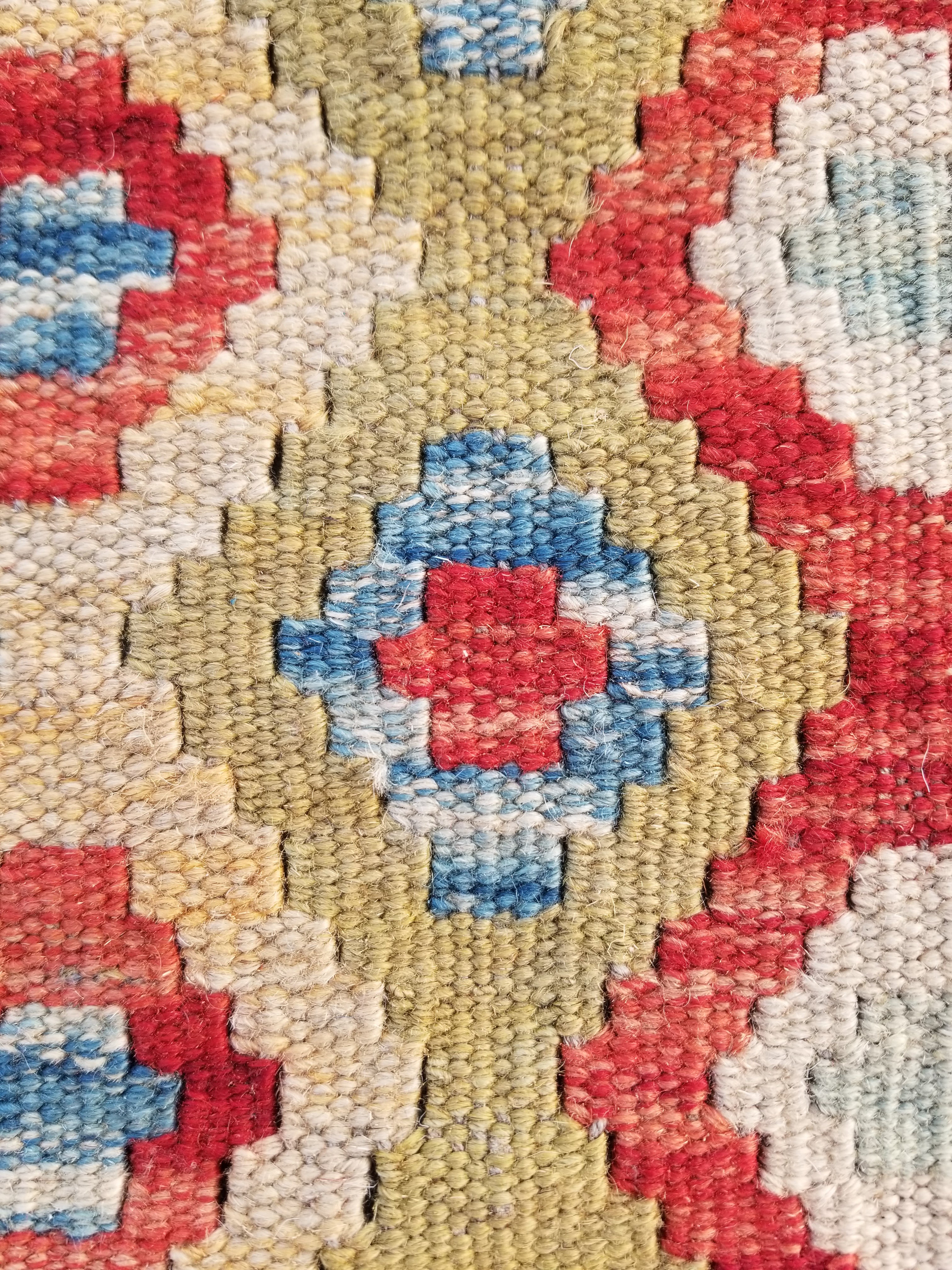 Vintage Traditional Handmade Turkish Flatweave Wool Small Kilim Rug 104x89cms