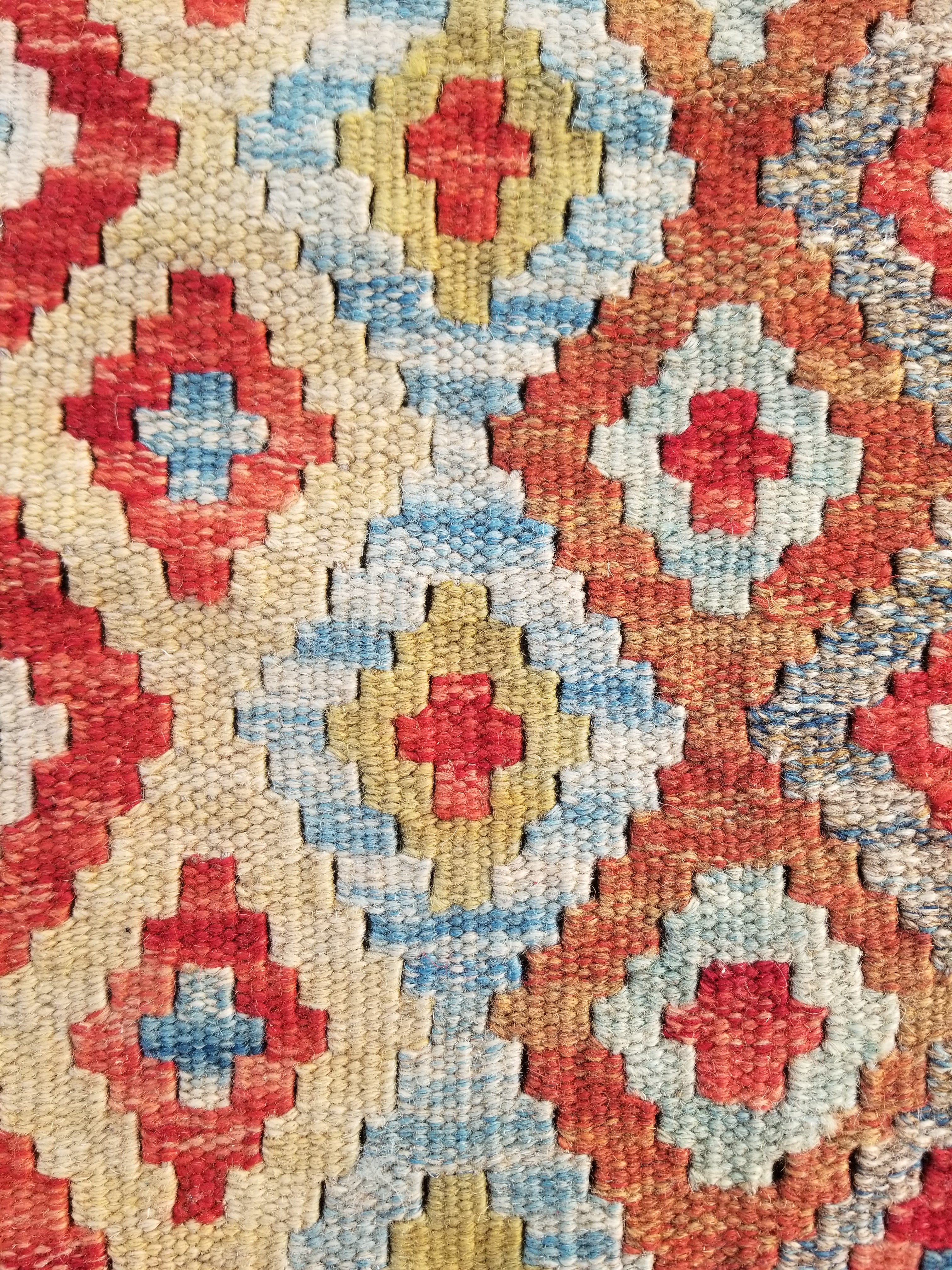 Vintage Traditional Handmade Turkish Flatweave Wool Small Kilim Rug 104x89cms