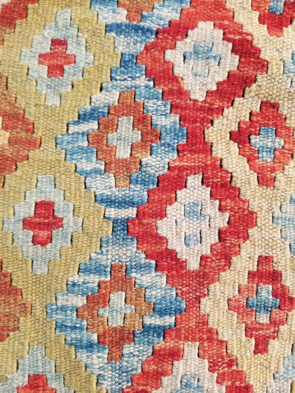 Vintage Traditional Handmade Turkish Flatweave Wool Small Kilim Rug 104x89cms