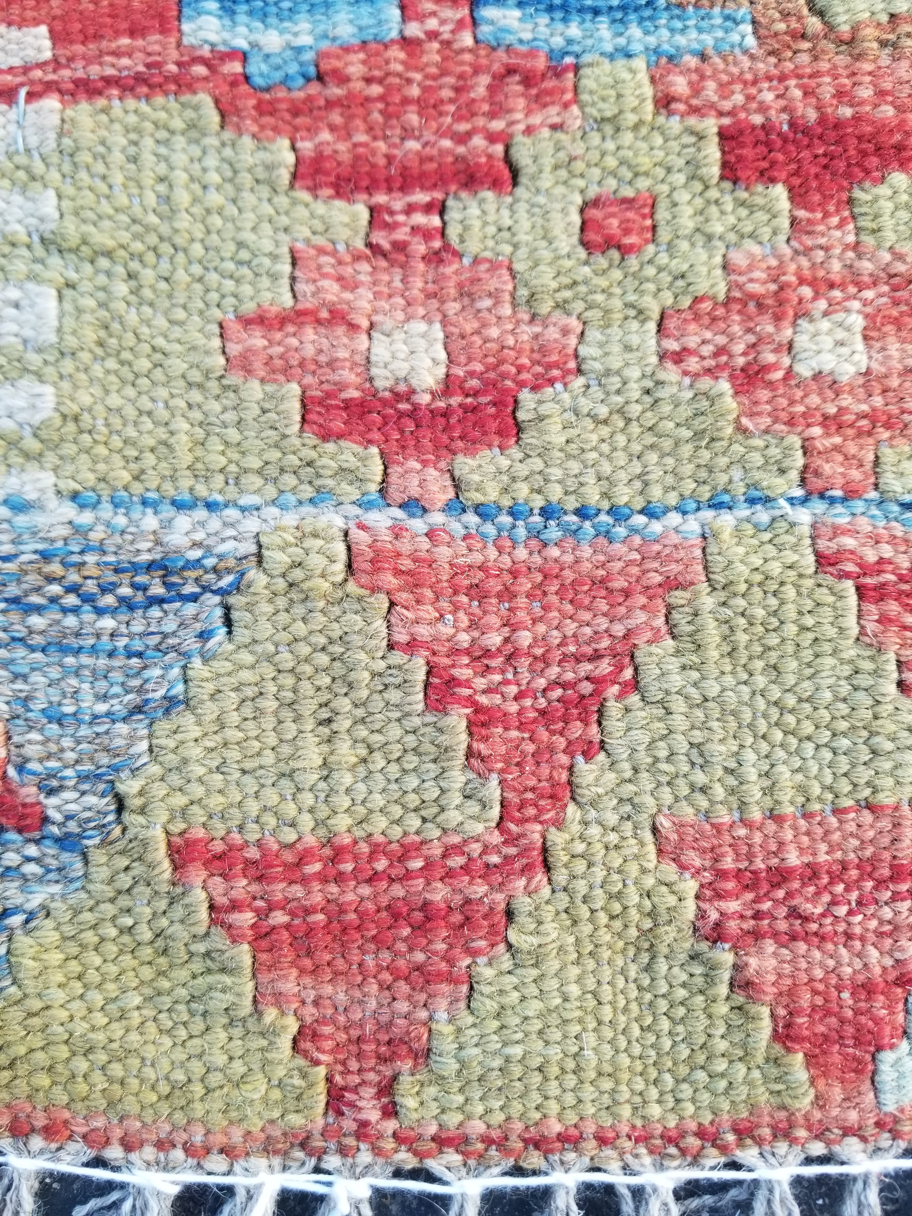 Vintage Traditional Handmade Turkish Flatweave Wool Small Kilim Rug 104x89cms