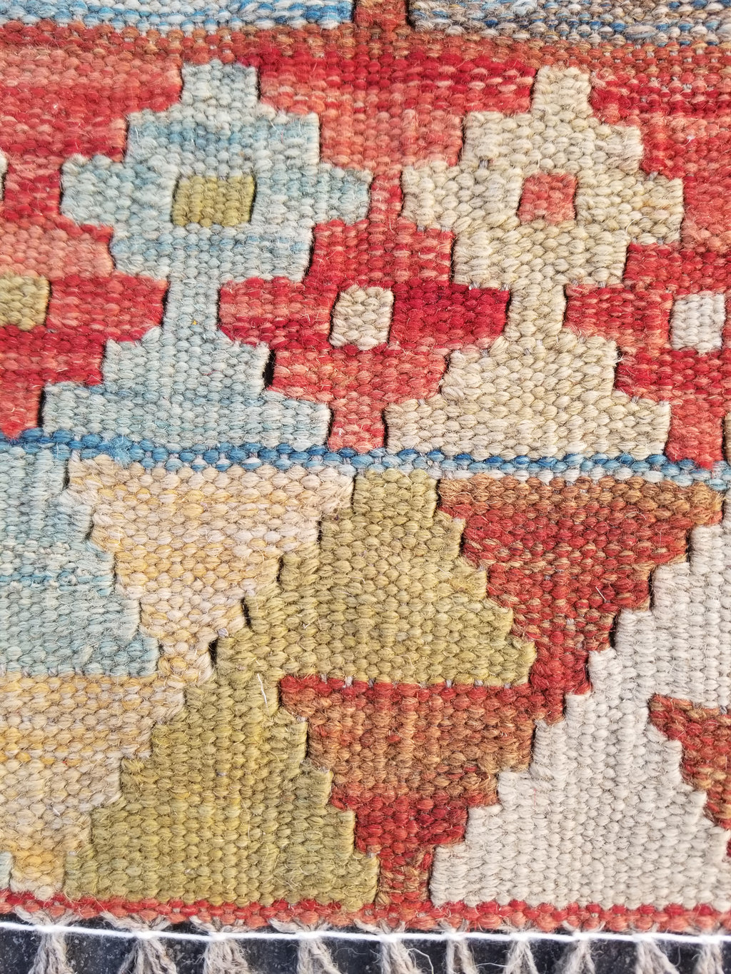 Vintage Traditional Handmade Turkish Flatweave Wool Small Kilim Rug 104x89cms
