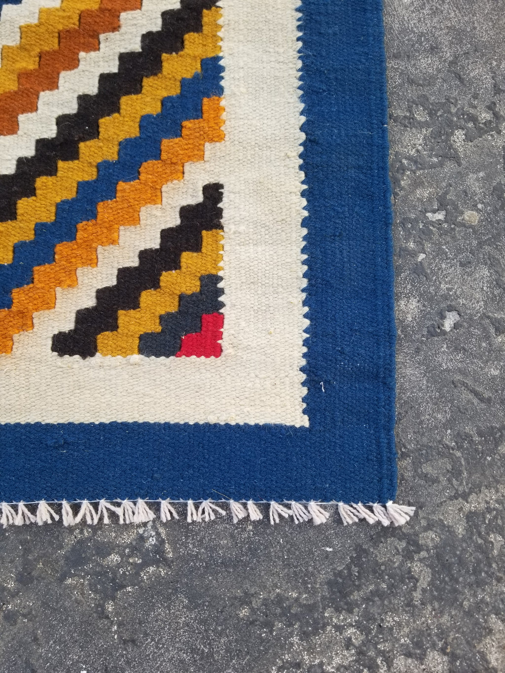 Vintage Handmade Modernist Scandinavian Flatweave Wool Kilim Rug 127x71cms