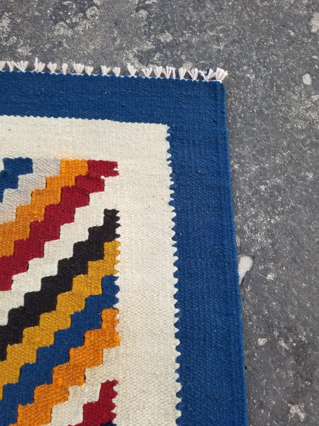 Vintage Handmade Modernist Scandinavian Flatweave Wool Kilim Rug 127x71cms