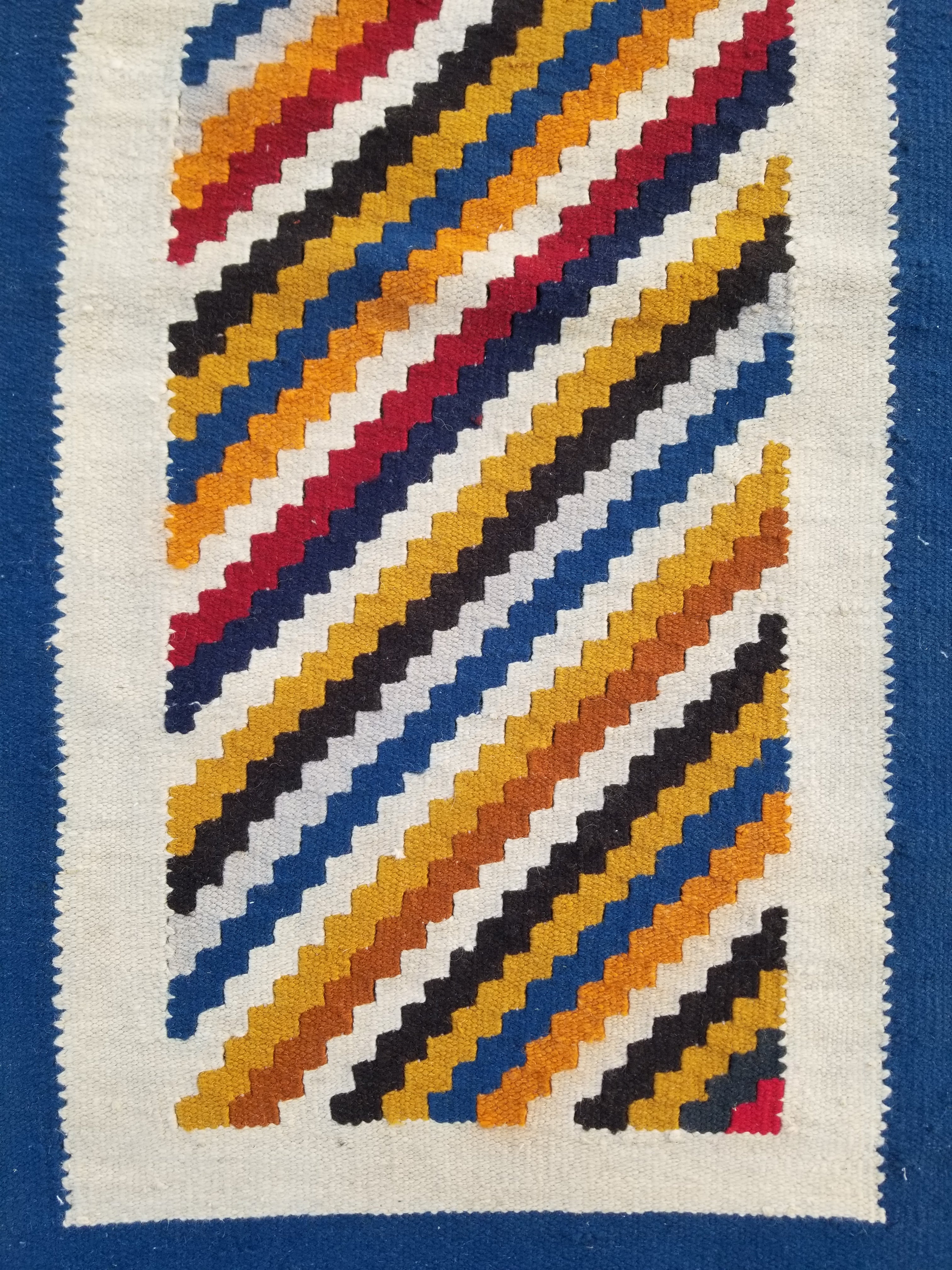 Vintage Handmade Modernist Scandinavian Flatweave Wool Kilim Rug 127x71cms