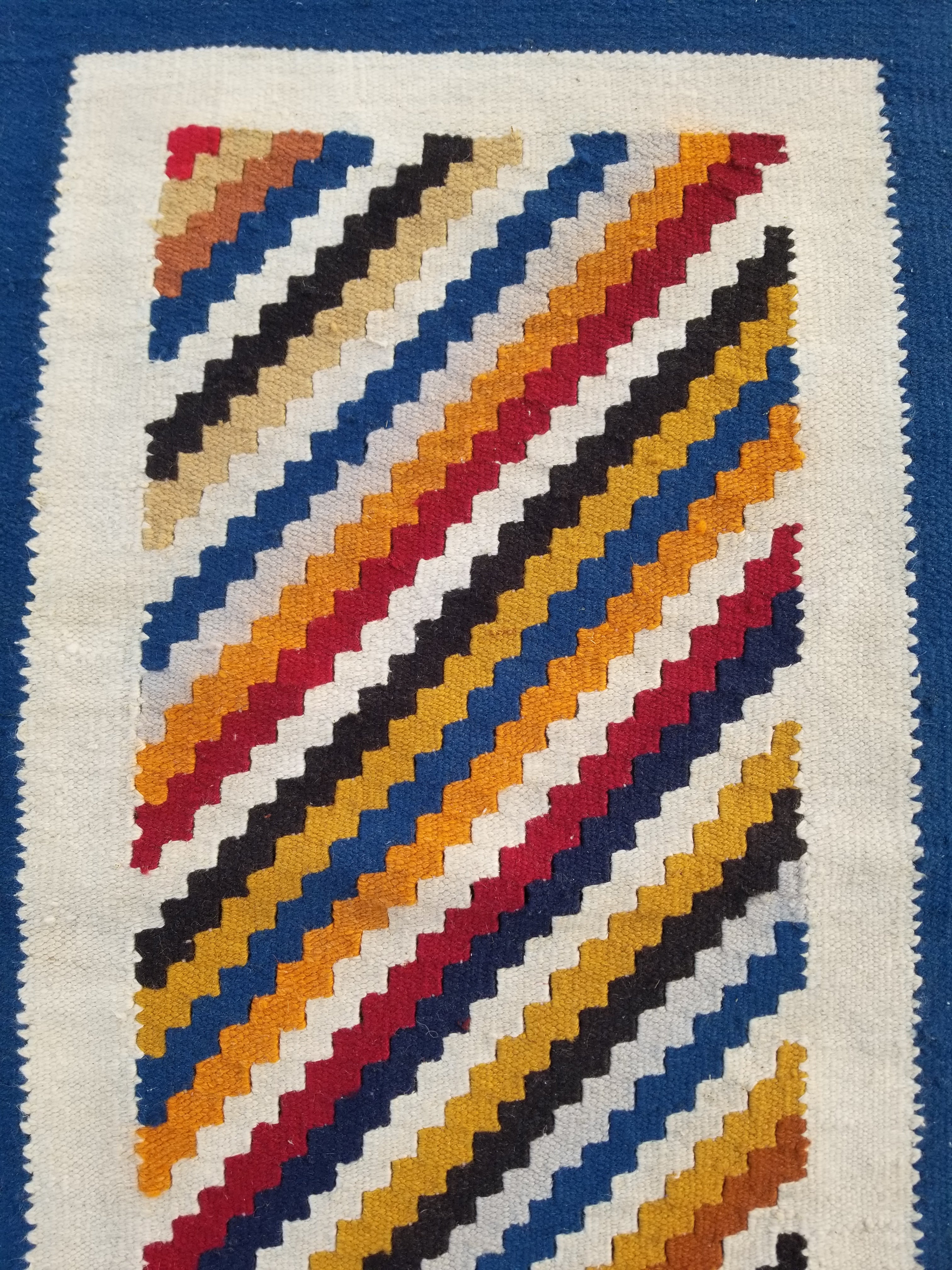 Vintage Handmade Modernist Scandinavian Flatweave Wool Kilim Rug 127x71cms