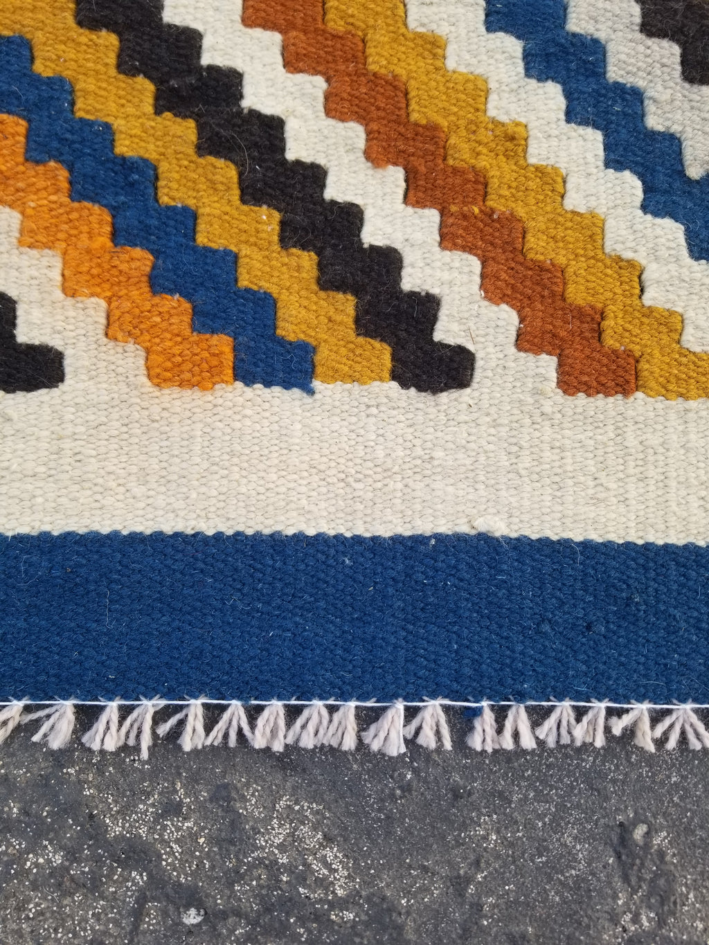 Vintage Handmade Modernist Scandinavian Flatweave Wool Kilim Rug 127x71cms