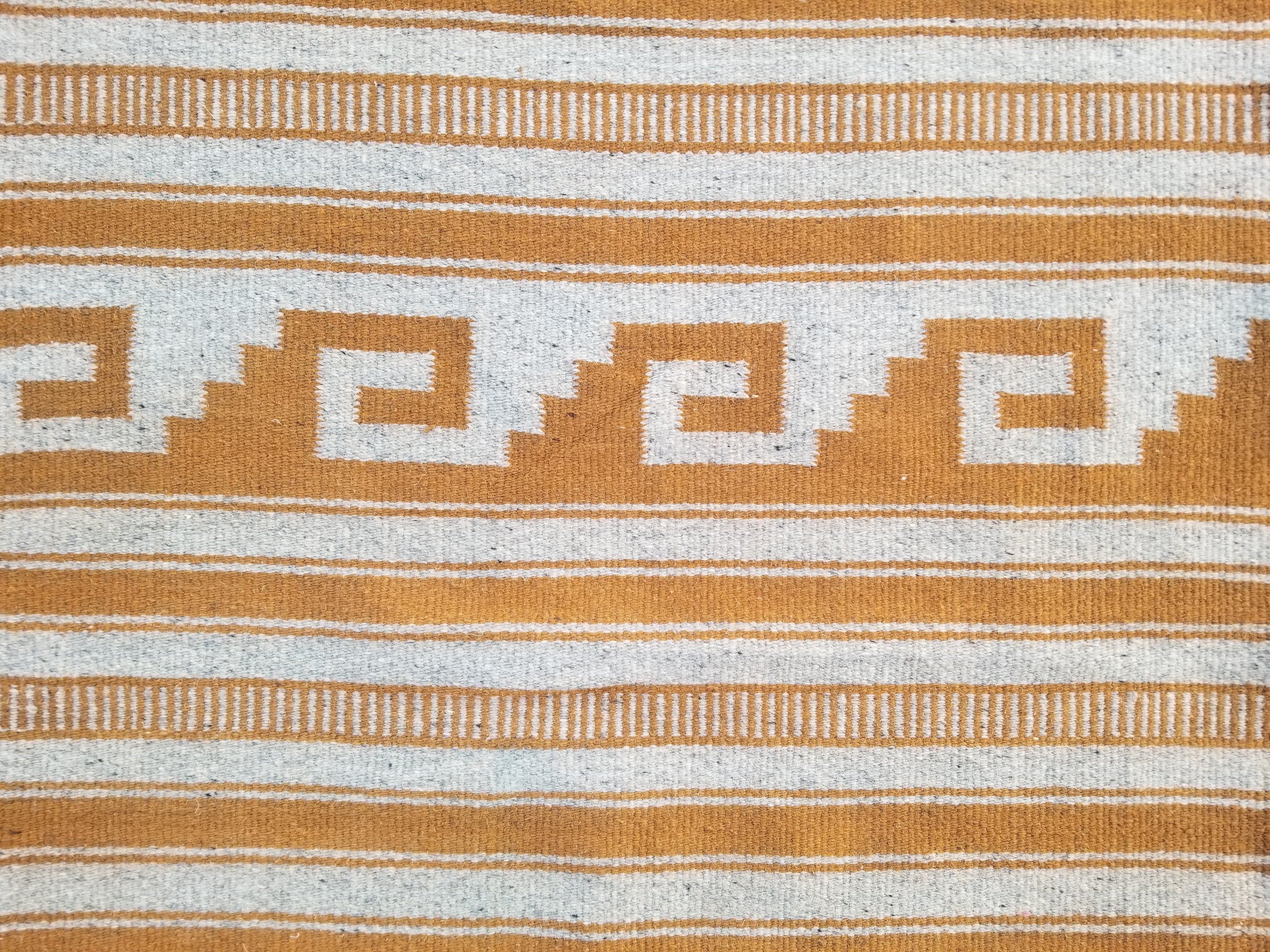 Vintage Handmade Southwestern Navajo-Style Flatweave Wool Kilim Rug 146x64cms