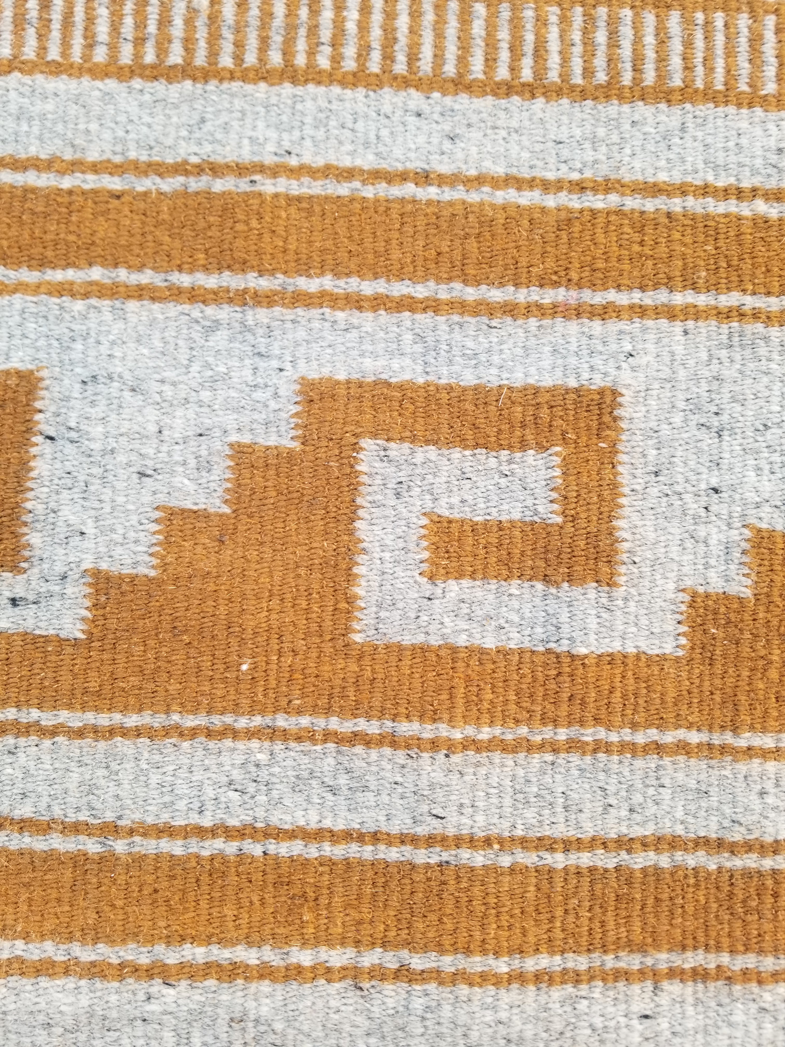 Vintage Handmade Southwestern Navajo-Style Flatweave Wool Kilim Rug 146x64cms