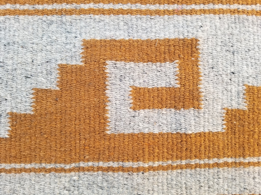 Vintage Handmade Southwestern Navajo-Style Flatweave Wool Kilim Rug 146x64cms