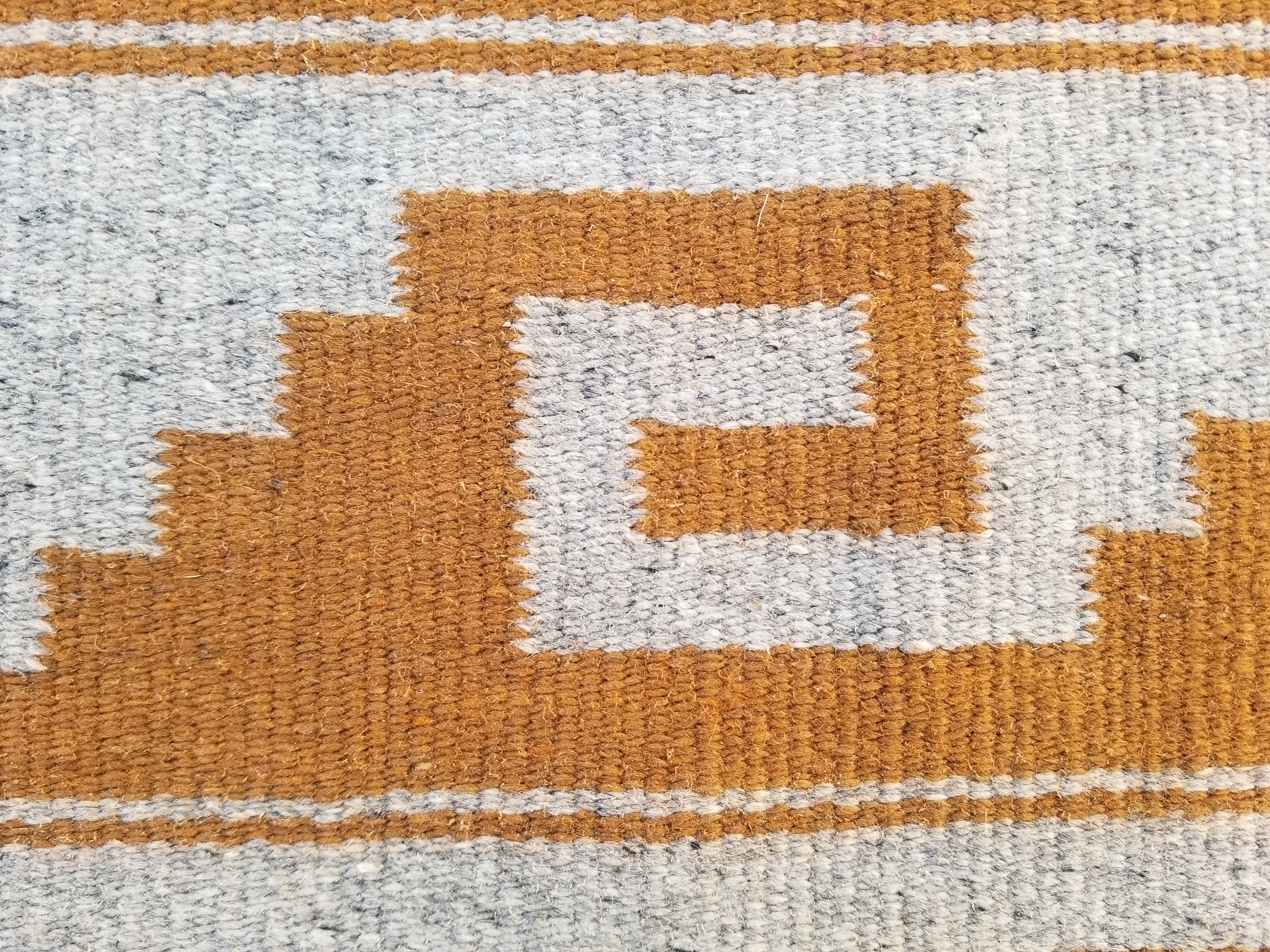 Vintage Handmade Southwestern Navajo-Style Flatweave Wool Kilim Rug 146x64cms
