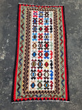 Vintage Handmade Turkish Anatolian Flatweave Wool Kilim Rug 186x96cms