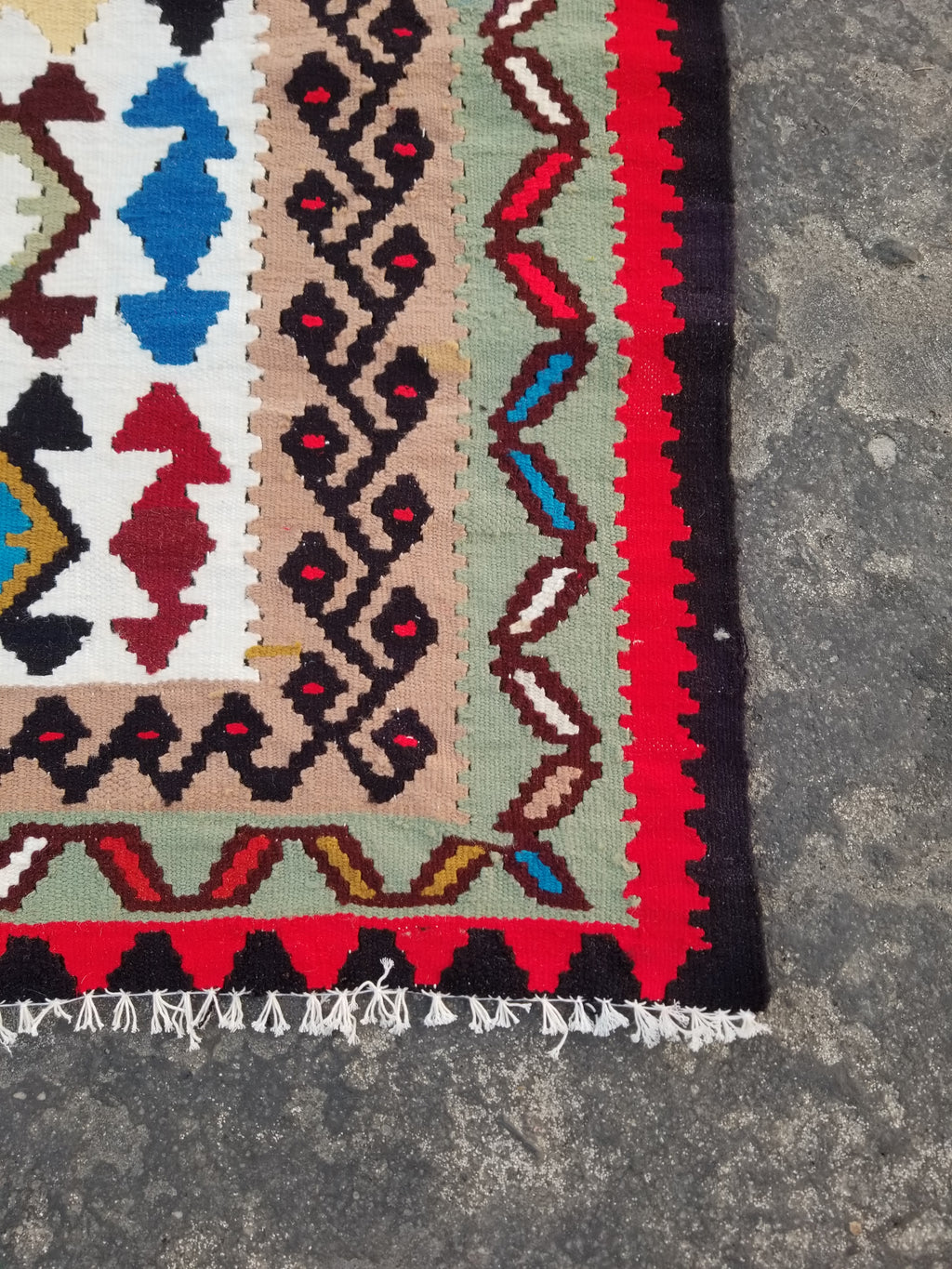 Vintage Handmade Turkish Anatolian Flatweave Wool Kilim Rug 186x96cms